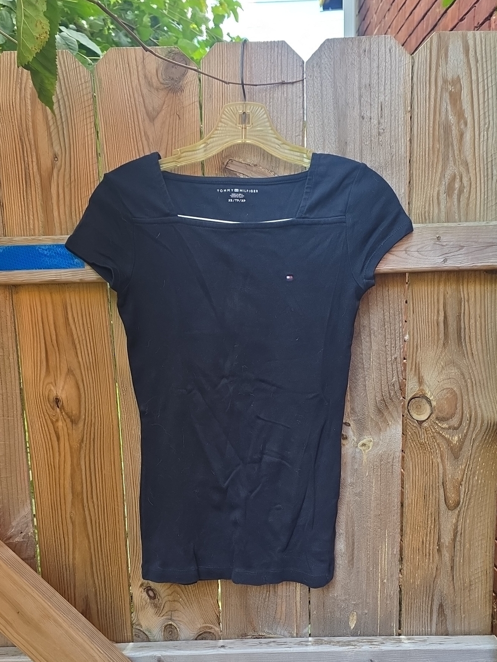 Tommy Hilfiger Black Short Sleeve Scoop Neck Tee